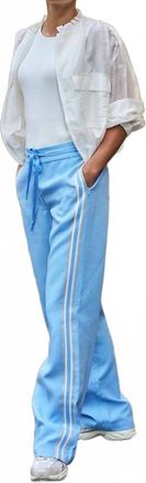 Esqualo Side Tape Seam Trousers In Pacific Blue