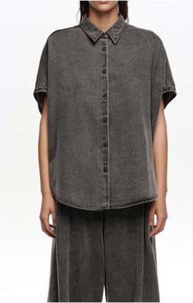 Bimba & Lola Black washed denim cape shirt in Washed Denim Black at Nordstrom, Size Xx-Small Eu