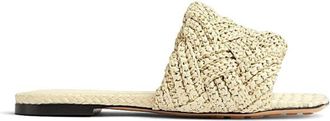 Bottega Veneta Gewatteerde Platte Sandaal - Dames - Sandalen - Bruin - 37 EU - Leer - Schoenen