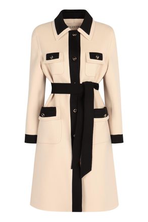 Valentino Garavani Womens Wool And Cashmere Coat - Ivory - Size EU 38 (Womens)