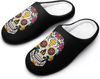 Generic Mexican Sugar Skull Funny Womens Cotton Slippers Shoes Novelty Soft Non-Slip Sole Home Shoe
