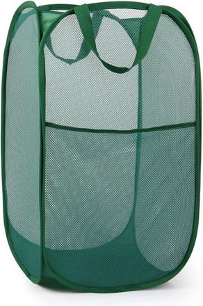 OEM Cesto De Ropa Plegable Vertical Desplegable Verde 36&times;36&times;58 Cm - Con Asas Y Bolsillo Lateral