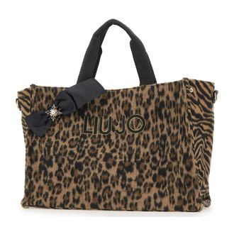 Liu Jo Shopping Bags, female, Brown, ONE SIZE, Large animal-print shopping bag