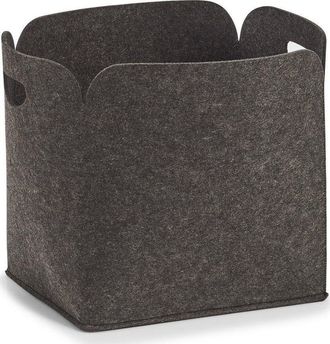 ZELLER Recipiente Gris De Fieltro 36x28x36 Cm Pr&aacute;ctico