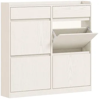 HOMCOM Zapatero estrecho 98x19.2x95.3 cm blanco