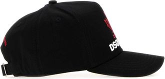Dsquared2 Mens Black Gabardine Baseball Cap Nero Exterior: Cotton Cappelli Hat