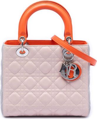 Dior Pre-owned Dior Medium Tricolor Lambskin Cannage Lady Dior 16-BO-0124