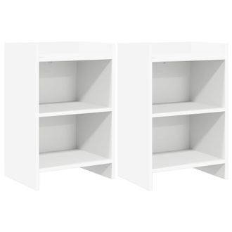 vidaXL Mesas De Noche 2 Pcs Blanco 40 X 30 X 60 Cm Vidaxl