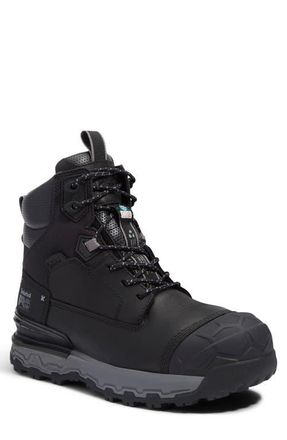 Timberland Boondock Ultralight CSA 6 Composite Toe Waterproof Work Boot in Black Full Grain W Grey at Nordstrom, Size 10.5