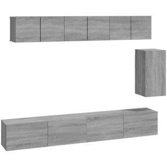vidaXL Vidaxl - Set De Muebles Para Tv 6 Pzas Madera Contrachapada Gris Sonoma