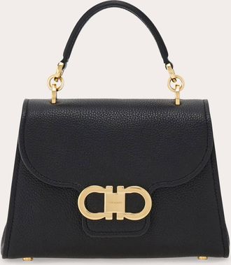 Ferragamo Women Double Gancini top handle (XS) Black