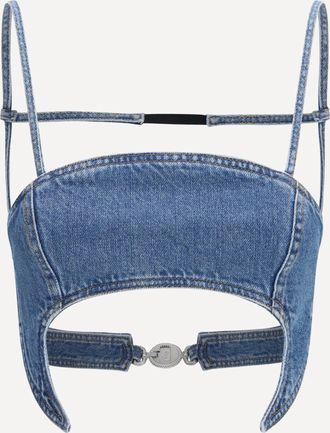 Marine Serre Top Moon in denim Woman 36