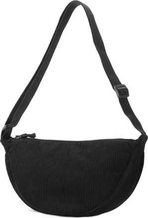 Generic Crescent Bag Adjustable Strap Crossbody Bag for Men Women with Zipper Handbag Solid Dumpling Bag for Travel Work (Black)