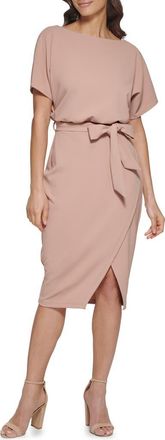 Kensie Tie Front Blouson Dress in Tan at Nordstrom Rack, Size 4