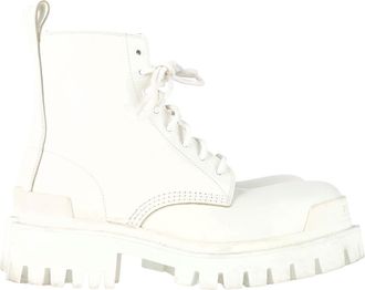 Balenciaga Balenciaga Strike Combat Boots in wit kalfsleer