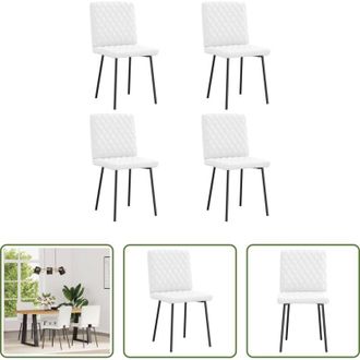 vidaXL vidaXL Sedie da pranzo in metallo - Sedie da Pranzo 4 pz Bianche in Similpelle