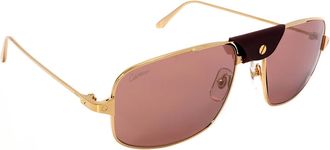 Cartier Santos De Cartier Red Navigator Mens Sunglasses CT0193S 003 60