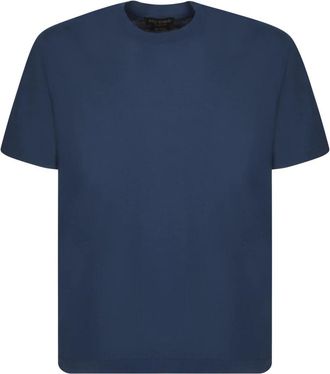 Dell'Oglio Blauw Crew Neck T-shirt - Heren - T-shirts - Blauw - L - Tops