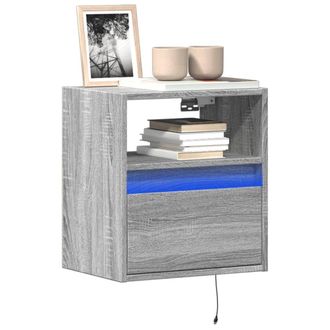 Berkfield Home TV Wall Cabinets with LED Lights 2 pcs Grey Sonoma 41x31x45 cm | Size: 41 x 31 x 45 cm
