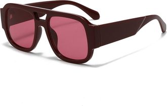 Generic Large Frame Vacation Mens Sunglasses Commuter Womens Sports Driving Sun Glasses(Red)