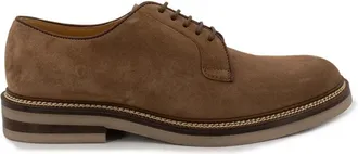 Brunello Cucinelli Suede Derby - Heren - Veterschoenen - Bruin - 41 EU - Leer - Schoenen