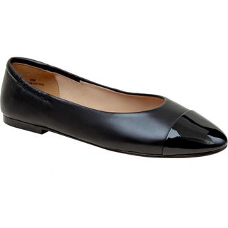 Linea Paolo Nolan Cap Toe Ballet Flat in Black at Nordstrom Rack, Size 9.5