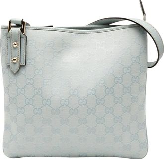 Gucci Pre-owned Canvas Shoulder Bag - Dames - Vintage Schoudertas - Blauw - ONE Size - Vintage