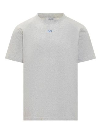 Off-white logo-print T-shirt - men - Cotton - L - Grey