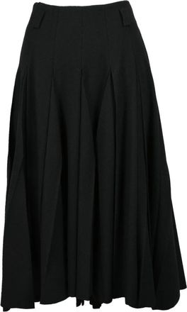 Prada Midi Rok - Dames - Midirokken - Zwart - S - Wol - Rokken