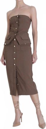 Karina Grimaldi Camila Midi Skirt In Mocca