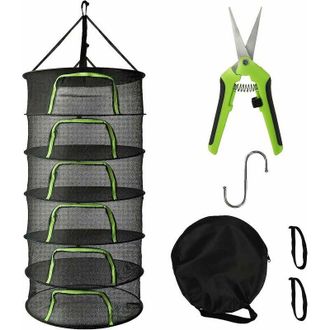 OEM Secador Colgante De Hierbas, Malla De 6 Capas De 0,6 M Para Hierbas, Flores, Bulbos, Peces, Secador Colgante Redondo Grande Plegable Con Cremallera Ve