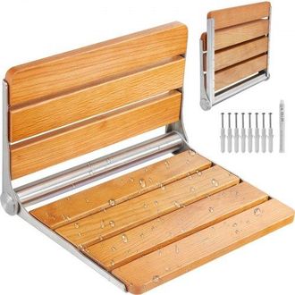 OEM Klappbarer Duschsitz Aus Eiche, Hochklappbare Duschbank Mit 200 Kg Tragkraft, Platzsparender Herunterklappbarer Duschstuhl F&uuml;r Die H&auml;usliche Pflege, F