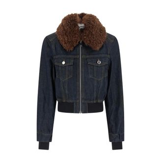 Ganni Chaqueta Bomber Corta de Mezclilla - Jackets - Mujer - Azul - XS