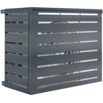 IDMarket Copertura per condizionatore daria in metallo grigio antracite per unit&agrave; esterna 95 x 50 x 80 cm