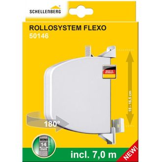 Schellenberg 50146 Avvolgitore tapparella Mini con Nastro, Bianco, Interasse fori 15-16,5 cm