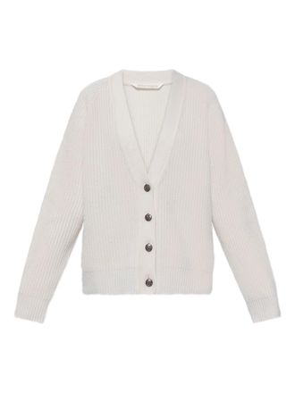Palm Angels Pink Ribbed Knit Viscose Blend Cardigan