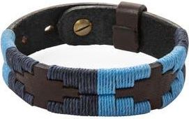 Pampeano Bracelet - Azules Stitching in Brown/navy/blue at Nordstrom, Size Medium/large