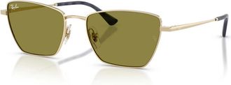 Ray-Ban Drea Zonnebril - Dames - Zonnebrillen - Geel - 56 MM - Accessoires
