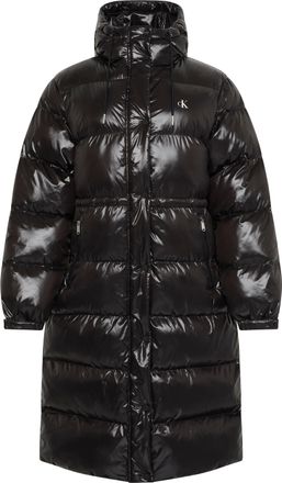 Calvin Klein Jeans Steppmantel CALVIN KLEIN JEANS SHINE LONG PUFFER COAT, Damen, Gr. XXS (34), schwarz, Web, Obermaterial: 100% Polyamid, unifarben, regular fit lang, Ru