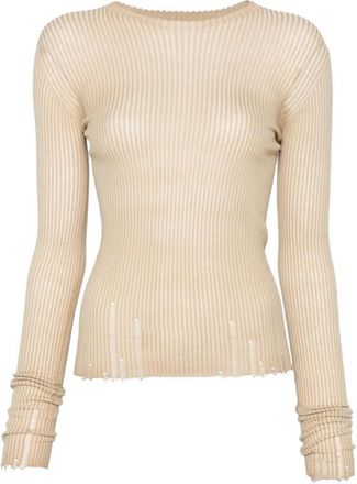 Uma Wang Ribbed Frayed Top