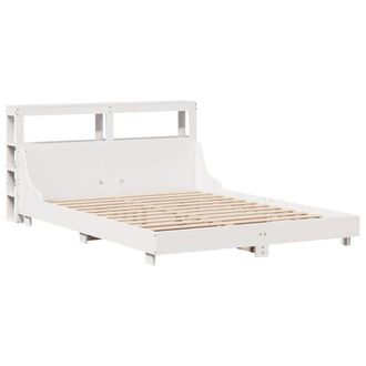 Berkfield Home Decorative Bed Frame without Mattress White 120x200 cm Solid Wood Pine | Size: Small Double