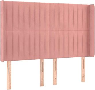 vidaXL Cabecero Con Led De Terciopelo Rosa 147x16x118/128 Cm Vidaxl