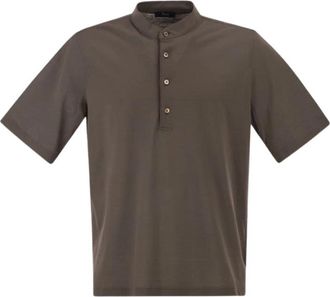 Herno Jersey Crepe Poloshirt - Heren - Polos - Bruin - L - Katoen - Tops