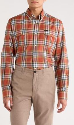 Barbour Singsby Thermo Plaid Button-Down Shirt in Rust at Nordstrom Rack, Size X-Large