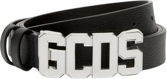 GCDS Classic Logo Belt - unisex - Riemen - Zwart - 85 CM - Leer - Accessoires