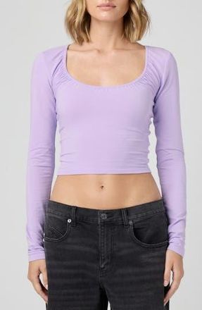 Florence By Mills Fitted Long Sleeve Crop Top in Millie Lavender at Nordstrom Rack, Size Xx-Large