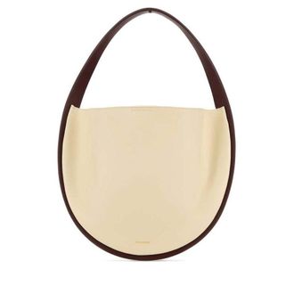 Jil Sander Ivory Leather Pivot Shoulder Bag Eggshell Borse A Mano