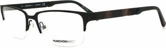 Marchon Unisex Uptown Colony Rectangle Eyeglasses In Black