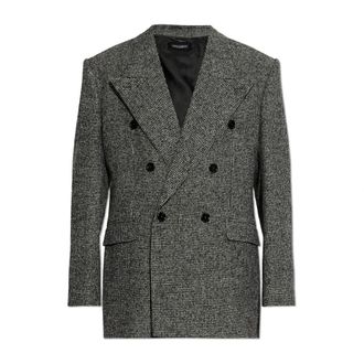 Dolce & Gabbana Blazer de Lana con Solapa Abierta - Jackets - Hombre - Gris - XL