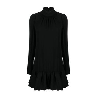 Paco Rabanne Short Dresses, female, Black, 2XS, Black Elegant Turtleneck Dress Skirt